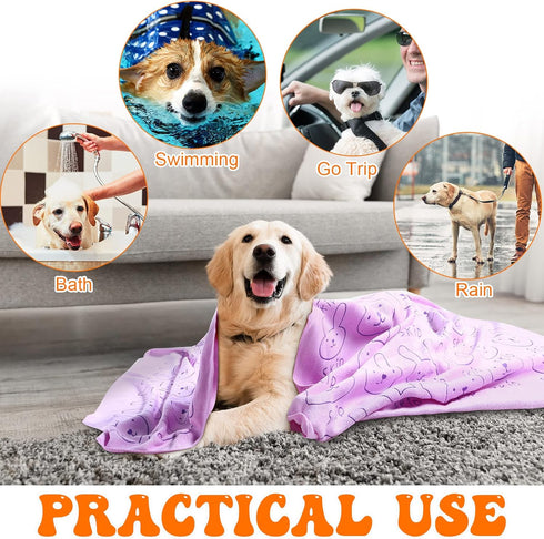 8 Pcs Dog Drying Towels Bulk 55'' x 28'' - Absorbent Microfiber Bath Towels for Small Medium Large Dogs