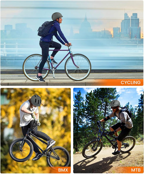 Skateboard Helmet, Multi-Sport Bicycle Helmets, Adjustment Bike Helmets for Skating, Longboard Commuter Helmet for Men