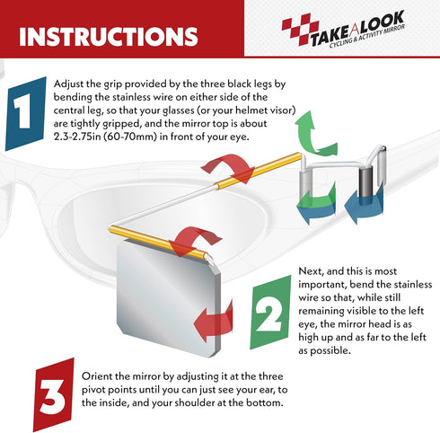 Take A Look Active Original Activity Mirror for Sunglasses, Bike Helmets, or Visors