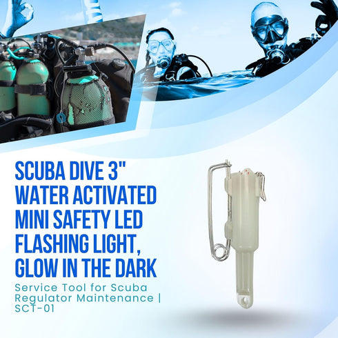 3-Inch Scuba Choice Scuba Dive Water Activated Mini Safety LED Flashing Light, Glow in the Dark