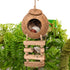 U0U Hermit Crab Coconut Husk Hut with Branch Ladder,Coconut House Hermit Crab Shells Reptile Habitat,Coconut Nest