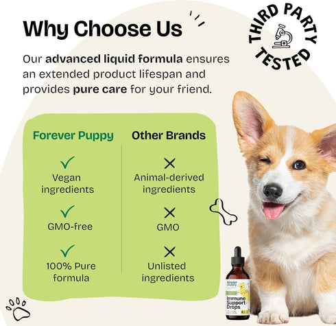 Immune Support Supplement for Dogs, Liquid Drops with Echinacea, Marshmallow Root & Mullein - 4 oz