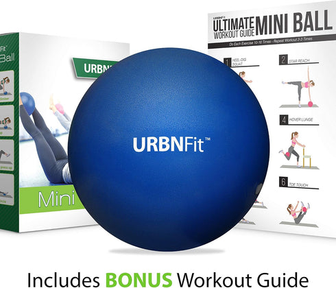 URBNFit Small Exercise Ball - 9-inch Mini Pilates Ball with Fitness Guide for Yoga, Barre, and Core Stability