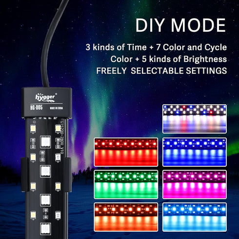 hygger 24/7 Mode Submersible Aquarium LED Light, Full Spectrum Hidden Fish Tank Light with Adjustable Timer