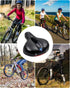 MSDADA Comfortable Bike Seat Cushion, Wide Bicycle Seat with Dual Shock Absorption, Waterproof for All Bikes