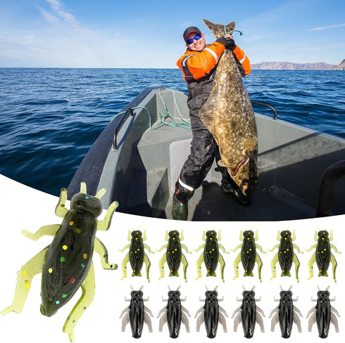Ownsig 40 Pcs Black Cricket Shape Fishing Soft Lures, Super Simulate Insect Artificial Bait