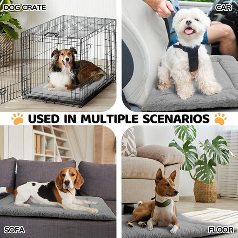 ZENGAOOU 48 Inch, Dog Crate Pad Washable Plush Kennel Mat for XXL Dogs, Anti-Slip Cushioned Pad for Wire and Metal
