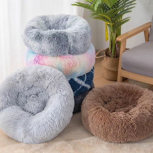 Cat Beds for Indoor Cats, 20 Inch Round Dog Bed for Small Medium Large Dogs, Washable with Slip-Resistant Bottom