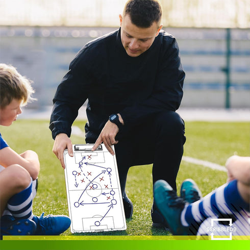 Scribbledo Soccer Dry Erase Coaching Board - 15"x9" Whiteboard for Coaches, Perfect Soccer Coaching Equipment Gift