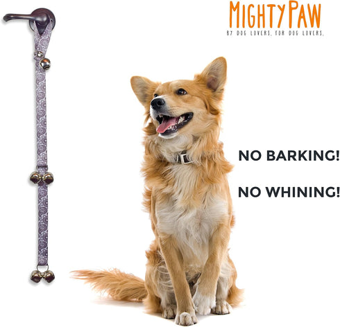 Mighty Paw Designer Dog Doorbells: Tinkle Bell 2.0 Potty Training Aid for Housetraining (Stormy Grey - Paisley)