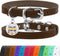 BRONZEDOG Leather Cat Collar with Bell, Non-Breakaway Kitten QR Tag for Cats/Mini Dogs (9" - 12", Brown & Silver)