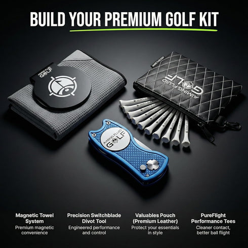 5-in-1 Golf Divot Repair Tool Golfing Ball Marker, Pitch Mark Repair, Putting Alignment, Club Tee, and Groove Cleaner