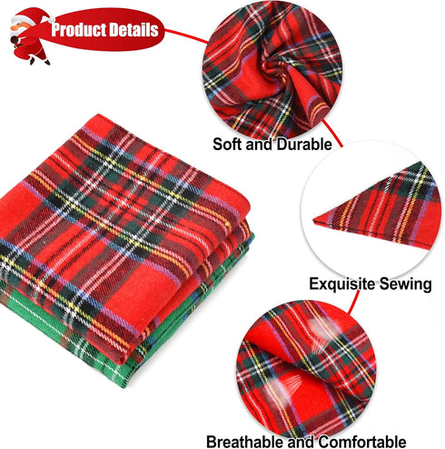 2 Pack Set Malier Dog Bandana Christmas Classic Plaid Pets Scarf Triangle Bibs Kerchief Pet Costume Accessories