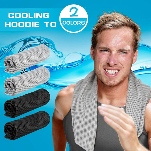 4 Pack 50 Bencailor Cooling Hoodie Towels Cooling Towels for Neck and Face Head Wrap UPF UV Protection for Sport