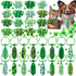 32pcs St. Patrick's Day Dog Collar Bows Ties, Adjustable Holiday Green Basic Dog Collars, Bulk Clover Lucky Pattern