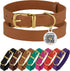 BRONZEDOG Leather Dog Collar with Metal Buckle, Durable Basic Pet Collars for Small Medium Large Dogs (14-17 Inch,