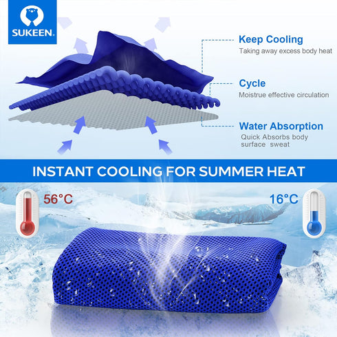 4 Pack (40"x12"),Ice Sukeen Cooling Towels Towel,Soft Breathable Chilly Towel,Microfiber Towel