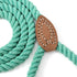 Mile High Life Dog Leash, Braided Cotton Rope with Leather Tailor Tip, 6 Feet Heavy Duty Metal Clasp Wedding Leash