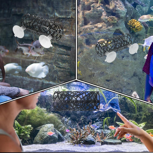 Fyntave Hammock, Hammock Swimming Betta Fish Tunnel Hollow Betta Fish Tunnel, Black Tunnels Hideout for Betta Tank
