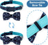 azuza Anchor Dog Collar with Bow Tie, Soft Comfortable Adjustable Collar for Medium Dogs