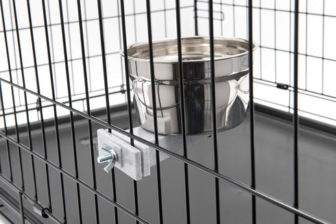 Lixit Quick Lock Cage Bowls for Dogs, Cats, and Rabbits, 20oz, Stainless Steel