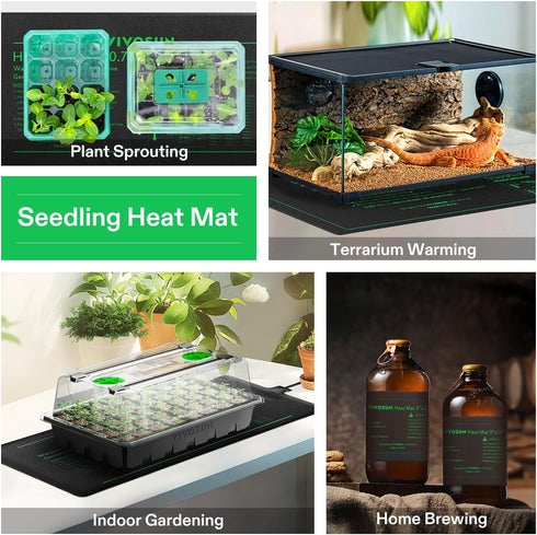 48" 20.75" VIVOSUN Durable Waterproof Seedling Heat Mat x UL & MET-Certified Warm Hydroponic Heating Pad