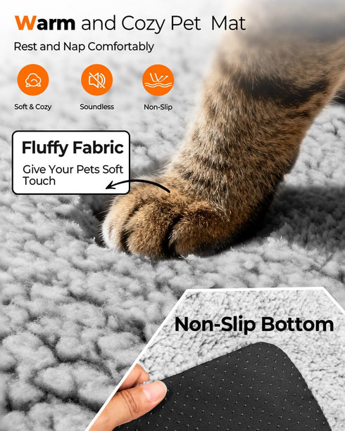 WONONE Self Warming Pet Pad, Super Soft Thermal Dog Crate Bed Pad for Crate, Sofa, Floor Washable Anti-Slip Self