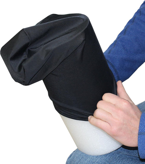 Rehabilitation Advantage Black Fabric Foam Roller Cover, 18" Long, Cover Only