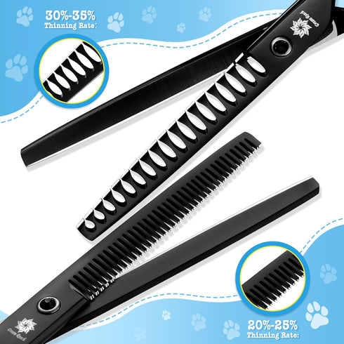 7 Inch 6 1 Set Dream Reach Dog Grooming Scissors - Professional in Pet Grooming Kit Sharp and Durable Shears Thinning