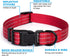 Mile High Life Dog Collar, Nylon Reflective Dog Collars, Light Weight Puppy Collars, Solid Red for Medium Dogs