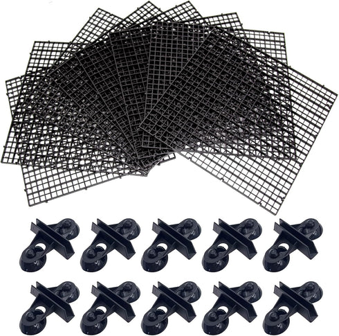 8 Pieces Fish Tank Divider with Sucker Clips, 30x30cm/11.8x11.8“ Aquarium Filter Bottom Partition