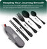 Portable Travel Silverware Set With Case, Includes 5 Pcs of Travel Utensils With Case, Stainless Steel Flatware Set For Camping, Easy to Travel, Lightweight (Black) by TAPLORD