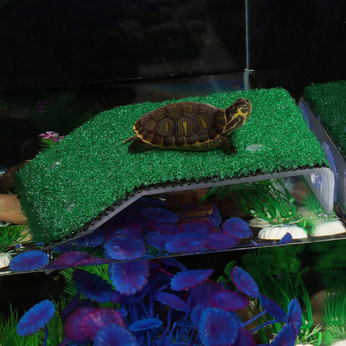 2 Pieces Large Turtle Basking Platform, Transparent Fish Tank Aquarium Platform with Suction Cups