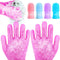 Dog Bath Gloves with 4 Pack Dog Toothbrush - Grooming Kit for Small, Medium, Large Dogs, Silicone Washing Gloves