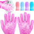 Dog Bath Gloves with 4 Pack Dog Toothbrush - Grooming Kit for Small, Medium, Large Dogs, Silicone Washing Gloves