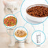 5 inch Ceramic Cat Food Bowl, White, 3 Bowls Set
