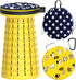 ALEVMOOM Upgraded Telescoping Collapsible Stool with Cushion, Folding Stool with Printing Portable
