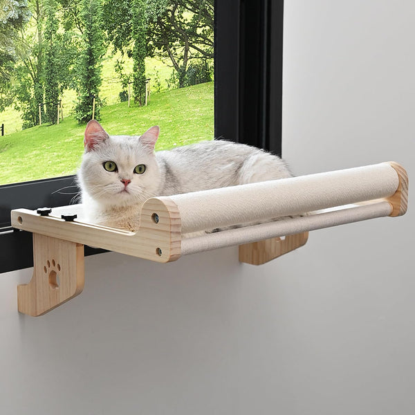 SMARTBEAN Cat Scratch Window Perch, Sturdy Cats Hammock for Window, Scratching Posts for