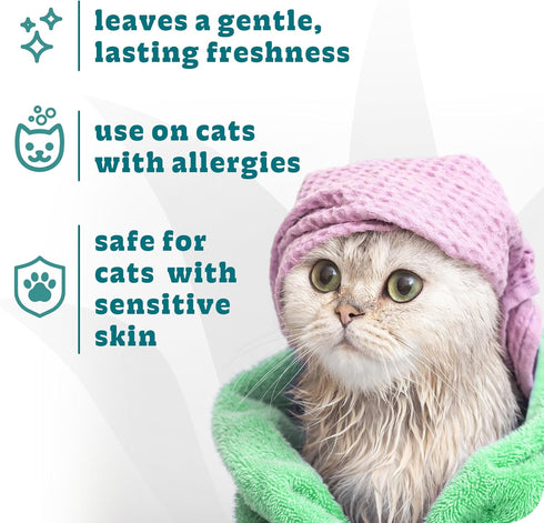 12oz Espree Hypoallergenic Cat Shampoo & Conditioner, Tearless Formula with Aloe Vera, Sulfate-Free, Paraben-Free