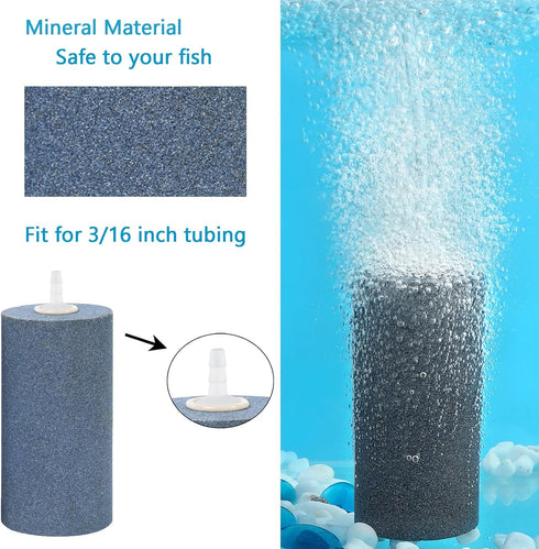 AQUANEAT Aquarium 4"x2" Cylinder Air Stone, Fish Tank Aerator Diffuser, 4 pcs