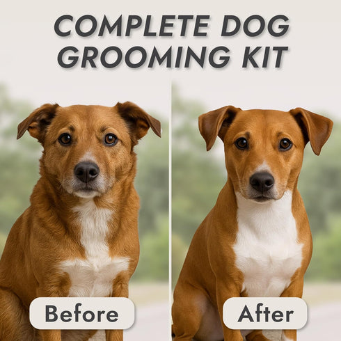 2-Speed 6 8-Foot Kong Dog Clipper Grooming Kit Stainless Steel Blade, Waterproof, LED Spotlight, Guide Combs, Cord