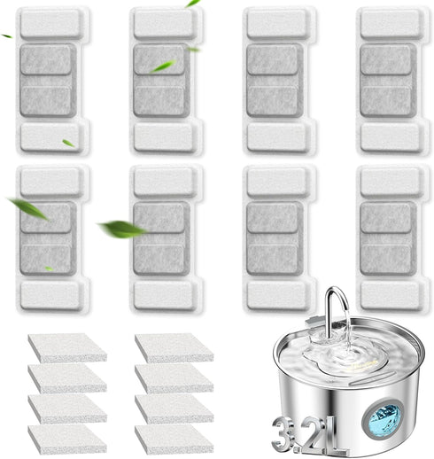 Cat Water Fountain Filter Replacement 16 Packs for UPAWPIA 3.2L Pet Water