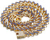 Halukakah Iced Out Gold Chain for Large Dogs - 14MM Diamond Cuban Link Necklace Collar with Blue Diamonds, 22" Size