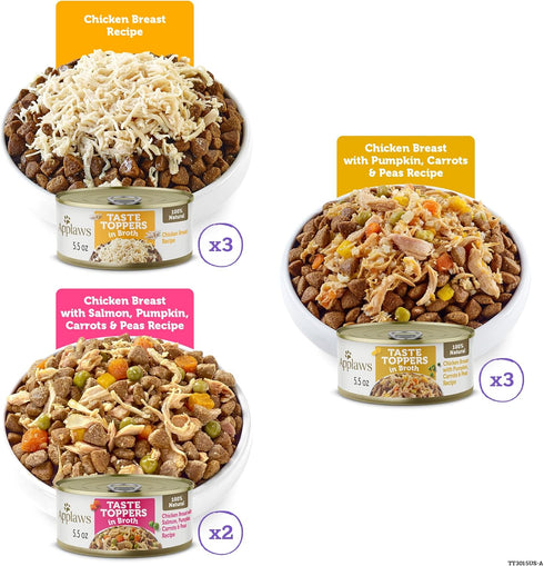 Applaws Taste Toppers, Natural Dog Food Topper, Limited Ingredient, Grain Free, 8 Count, 5.5oz Cans