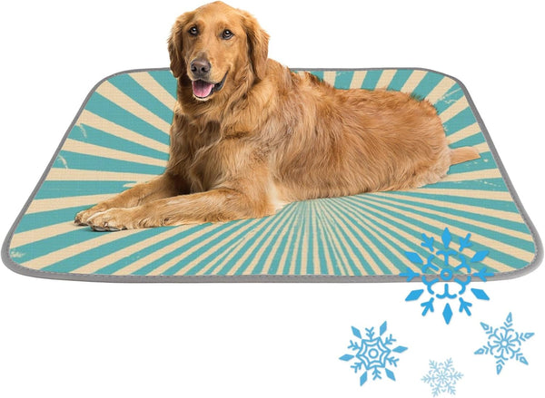imiBBWQu Cooling Pad Sky Blue Stripes Vintage Pet Mat for Outdoor Washable Dog