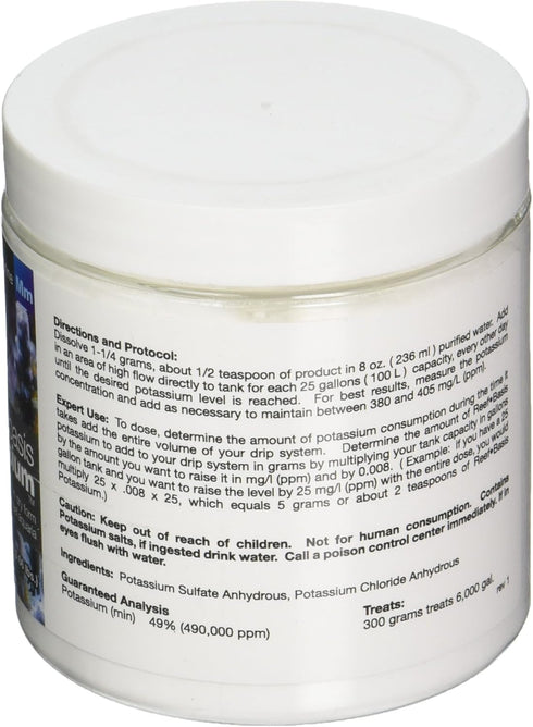 Continuum Aquatics Reef Basis Potassium - Potassium Powder for Marine Fish and Reef Saltwater Aquariums, 300-g (QPOTD300)