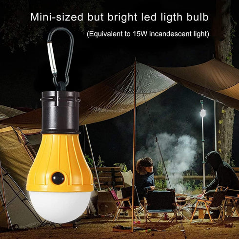LED Camping Tent Lantern, Portable Waterproof Emergency Light Bulb, Battery Powered, 4 Packs