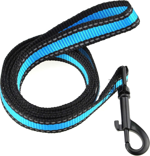 Mile High Life Night Reflective Double Adjustable Band Nylon Small Puppy Collar Leash and Harness Set (Reflective Edge