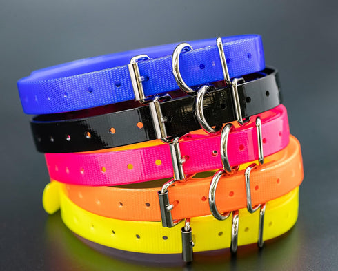 27 ½” X ¾” Replacement Dog Collar Strap Band with Double Buckle Loop for Pet Training and Fences