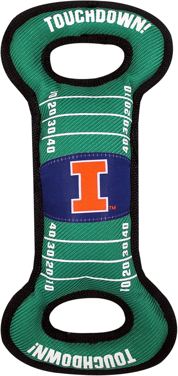 Pets First NCAA Football Field Dog Toy, Illinois Fighting Illini, Tough & Durable, 1 Count for Tug, Toss, Fetch